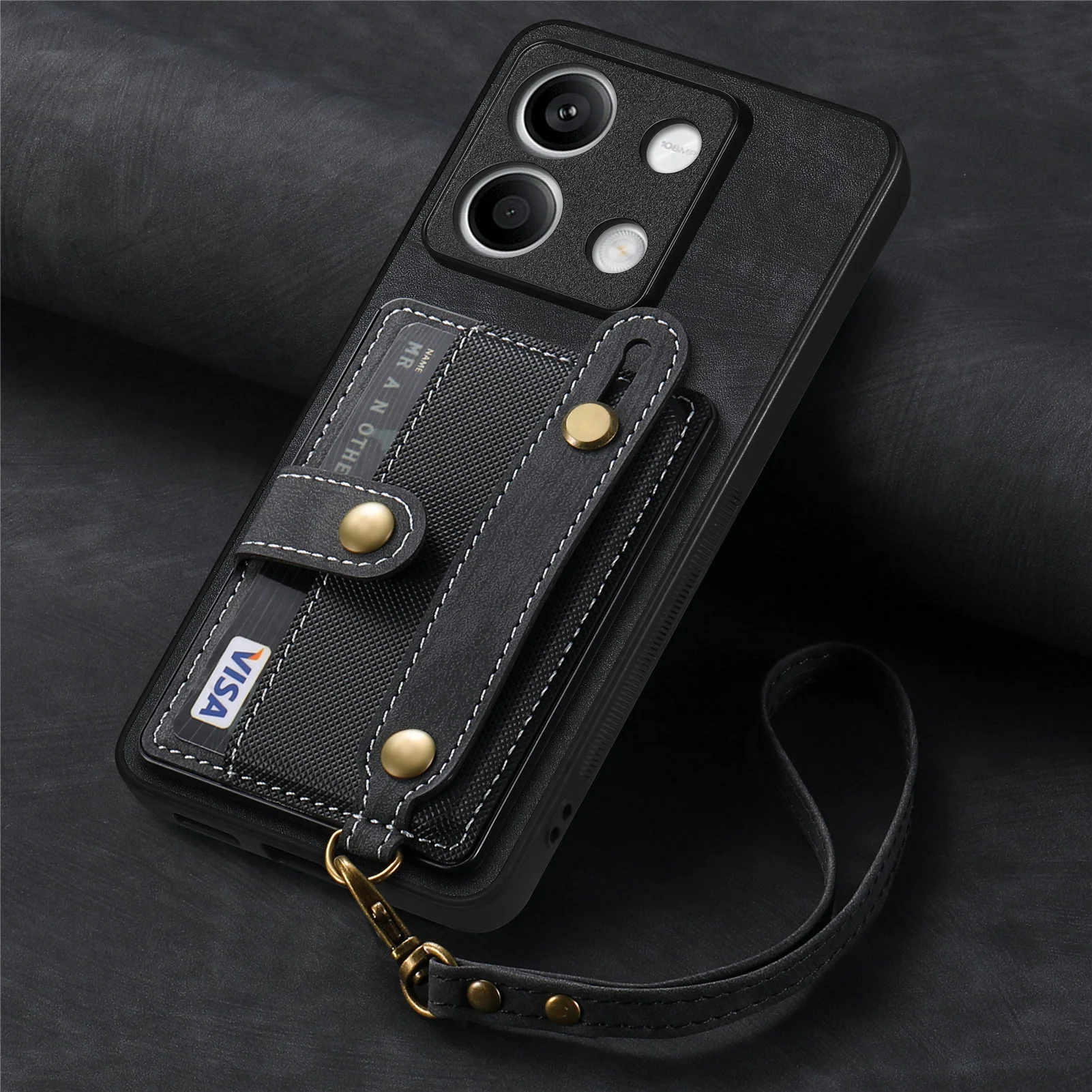 [With Wrist Strap][With Card Slot] Xiaomi Redmi Note 14 5G/Pro 5G/Pro+ 5G Premium Leather Kickstand Shockproof Wallet Series Case - Image 11