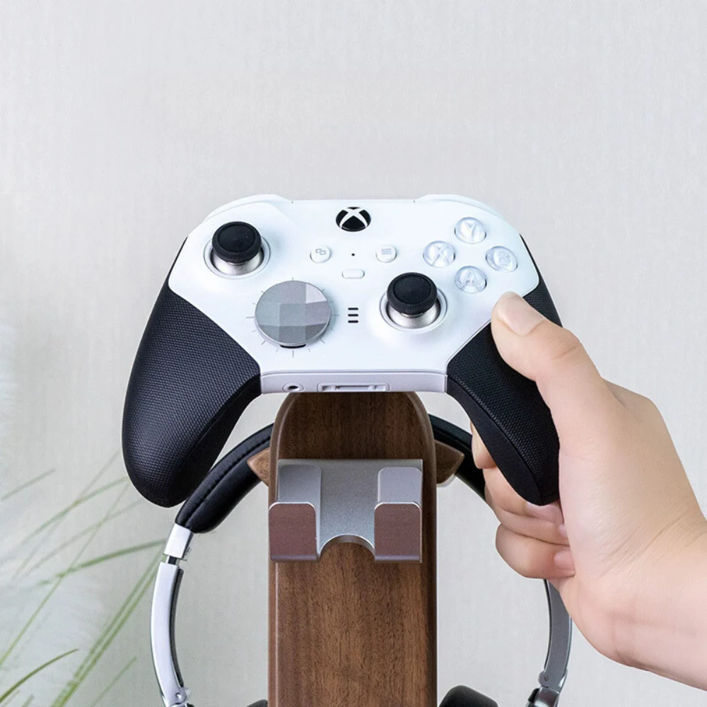 Wooden Headphone Stand, Switch Game Controller, Xbox Solid Wood Storage Rack - Image 2