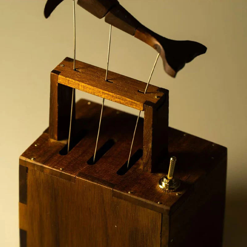 Wooden Whale, Automata Whale, Narwhal Music Box, Mechanical Whale, Ornament, Wood art, Statue, Sculpture, Home Decor, Woodcarving, Handmade - Image 3