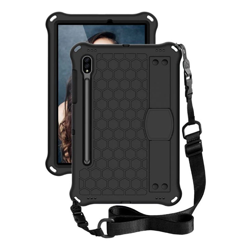 [Wrist Strap Holder] Samsung Galaxy Tab A9 Plus 11" 2023 (SM-X210 / X215 / X216) - EVA Silicone Honeycomb Shockproof Case With Strap