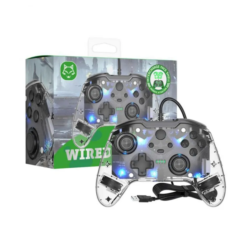 XBOX ONE PC Game Gamepad Wired Gaming Controller Joystick with Colorful Light