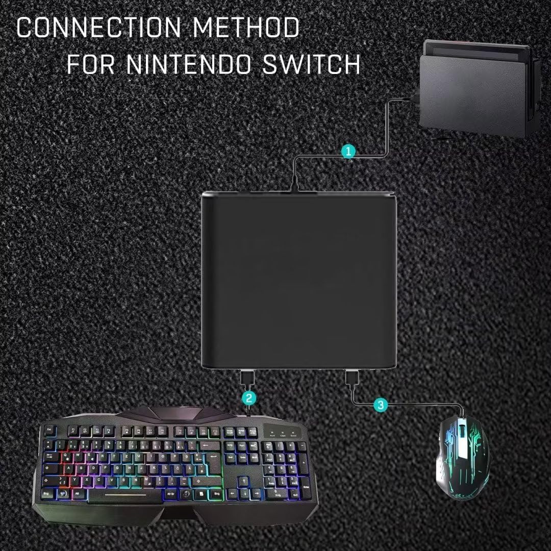 Xbox One PS4 & Switch JYS Keyboard Mouse Wired Converter Adapter - Image 3