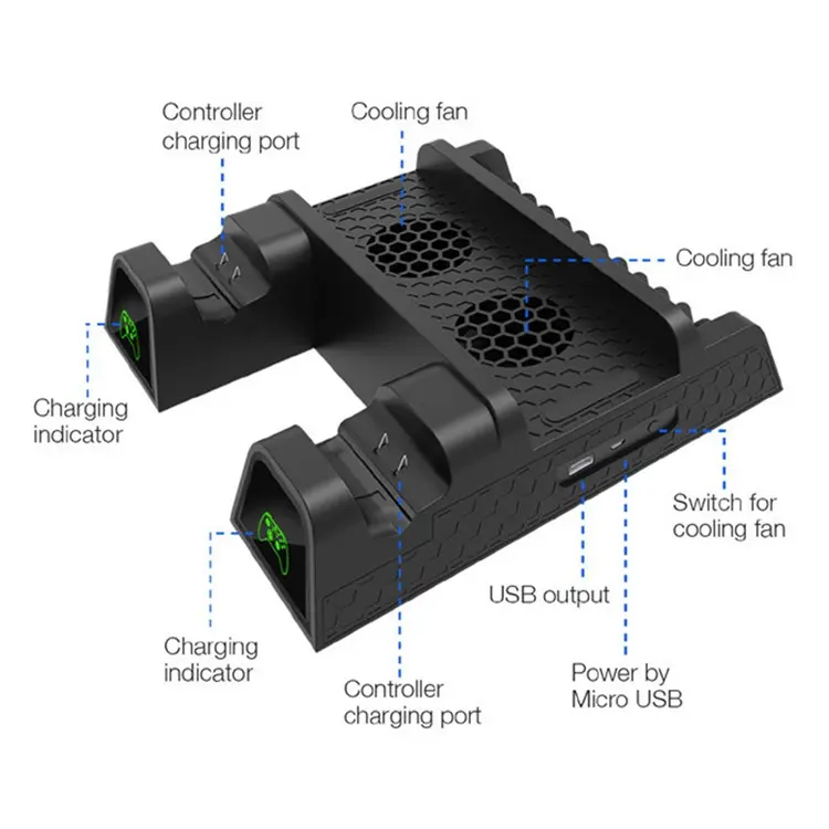 Xbox One X / S Cooling Stand with Dual Controller Charging Dock - Image 5
