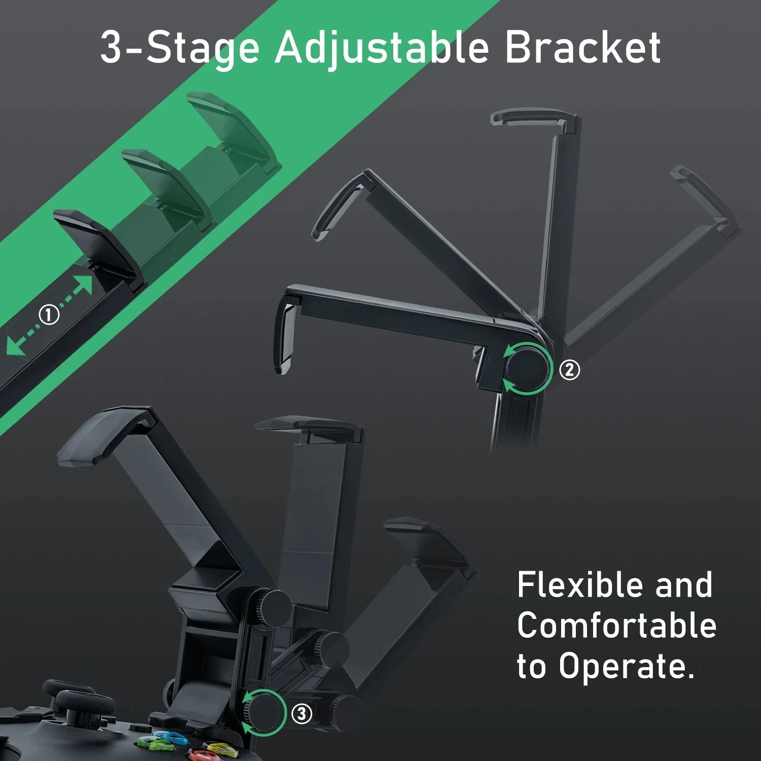 Xbox Series S/Series X/Xbox One/Elite 2 Game Controller Adjustable Gamepad Phone Holder Clip Bracket - Image 3