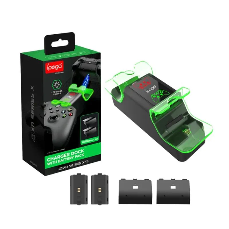 Xboxes Series X & S Luminous Base Dock Charging Station with Charging Indicator 2 Batteries - Image 2