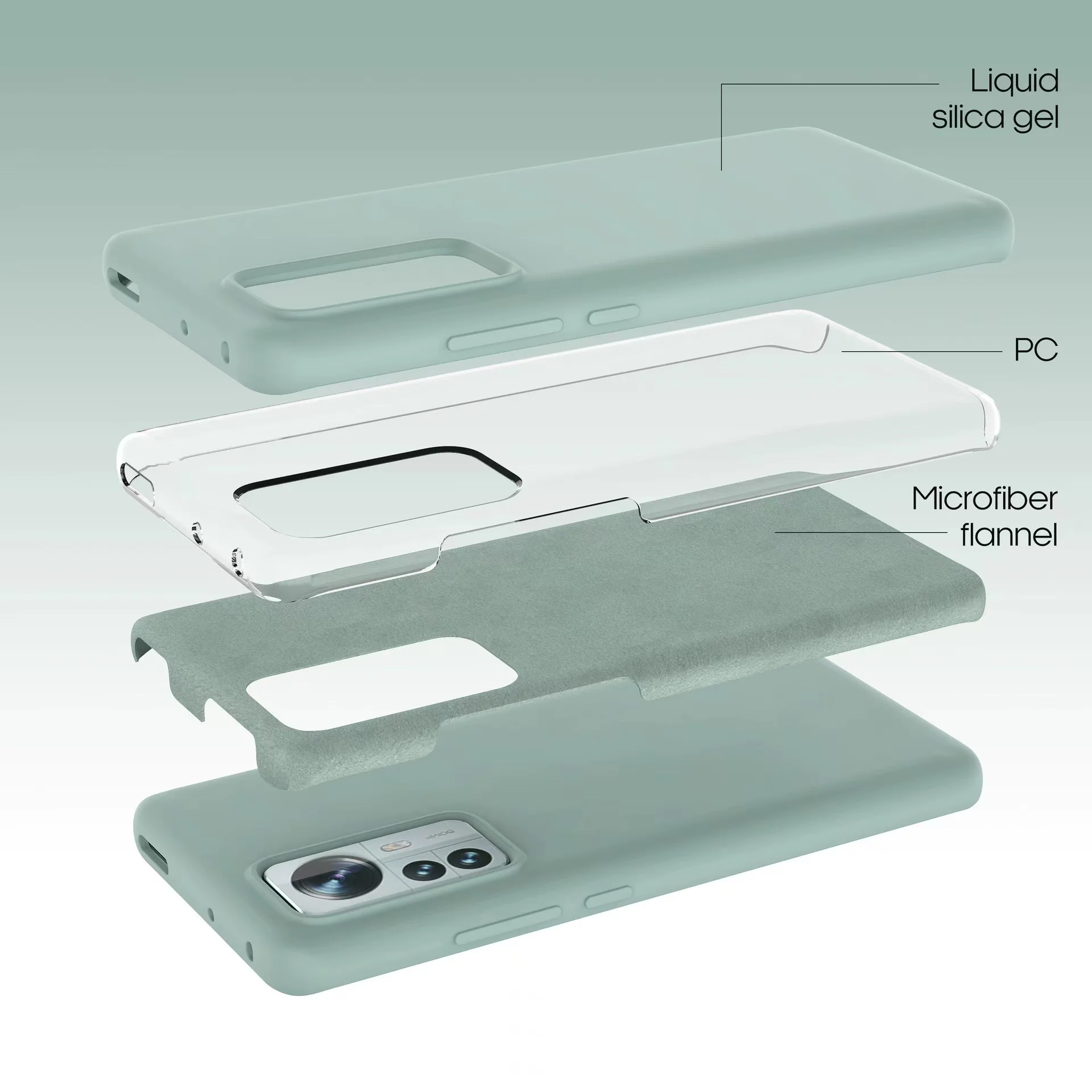 Xiaomi Mi 12/Pro/Lite Full-cover Liquid Silicone Shockproof Essentials Series Case - Image 6