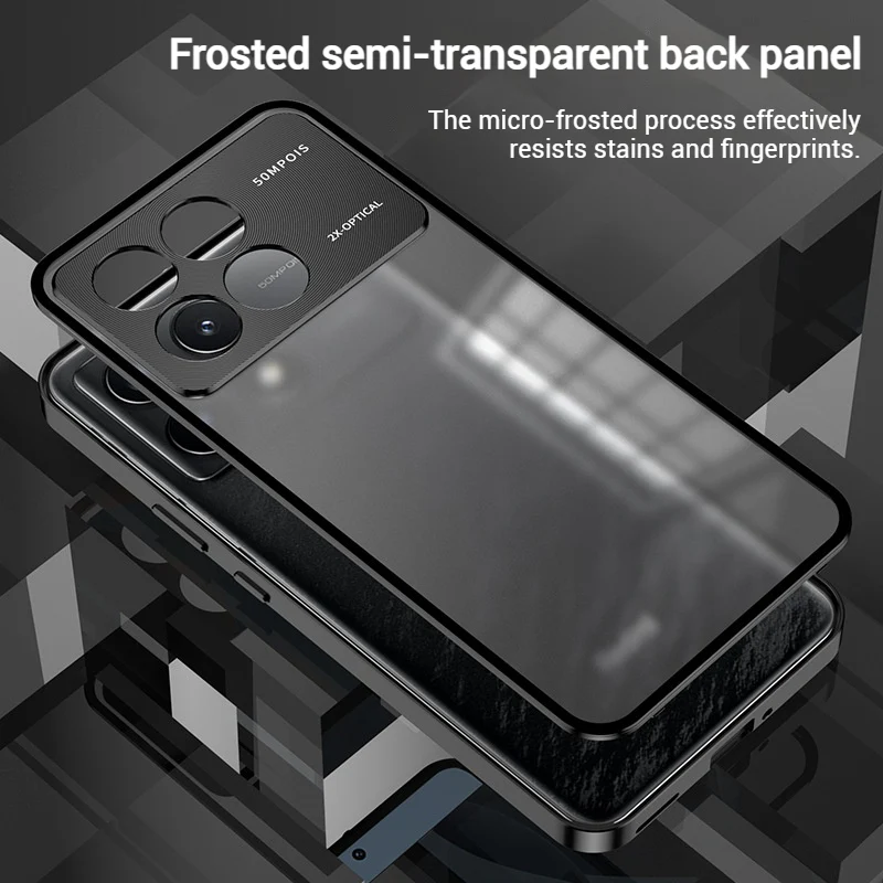 Xiaomi Redmi K70/Pro/E Metal Frame Matte Shockproof Phone Case with Snap Lock - Image 4