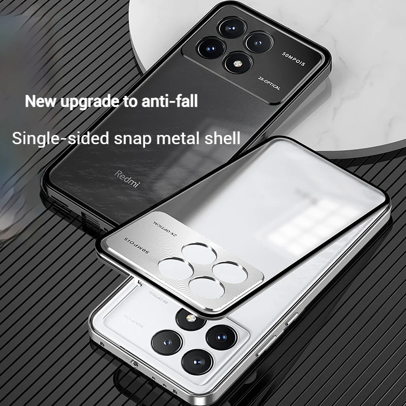 Xiaomi Redmi K70/Pro/E Metal Frame Matte Shockproof Phone Case with Snap Lock - Image 5