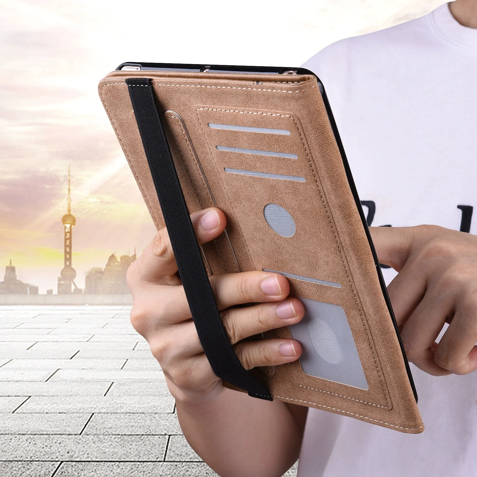 Xiaomi Redmi Pad SE 8.7’’ (2024) Retro Business Matte Striped Card Slot Protective Case - Image 10