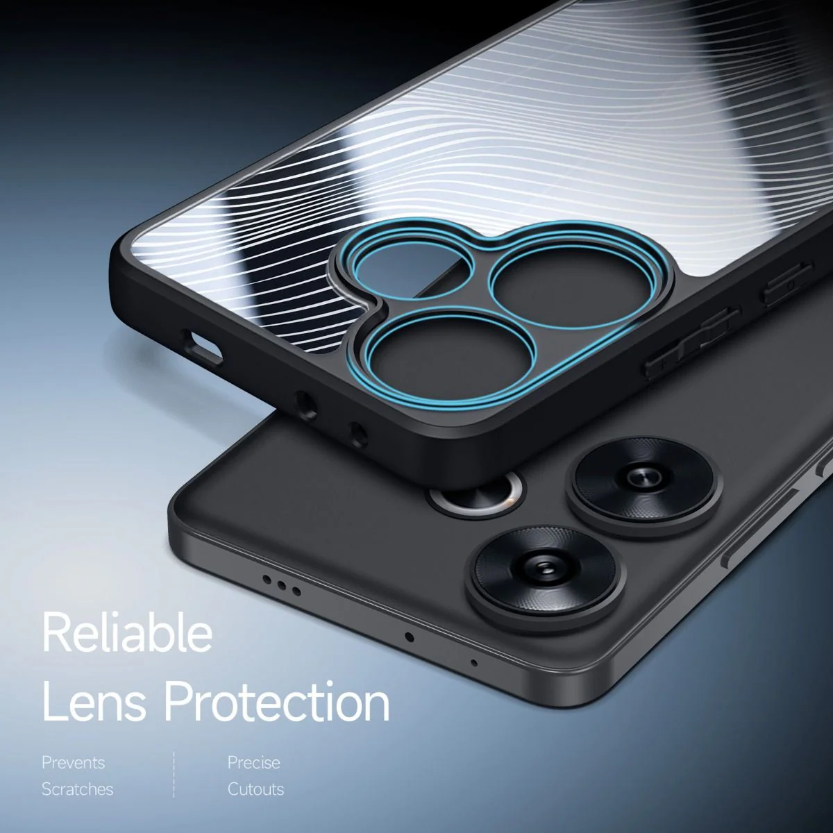 Xiaomi Redmi Turbo 3 Transparent Matte Shimmering Shockproof Essentials Series Case - Image 2