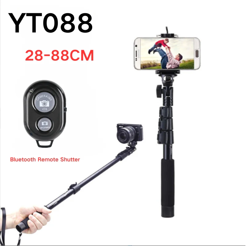[YT088] Portable Selfie Stick Tripod With Bluetooth Remote Extendable Travel Lightweight Tripod Stand for Selfie, Live Streaming, Video Conference, Compatible With All Phones