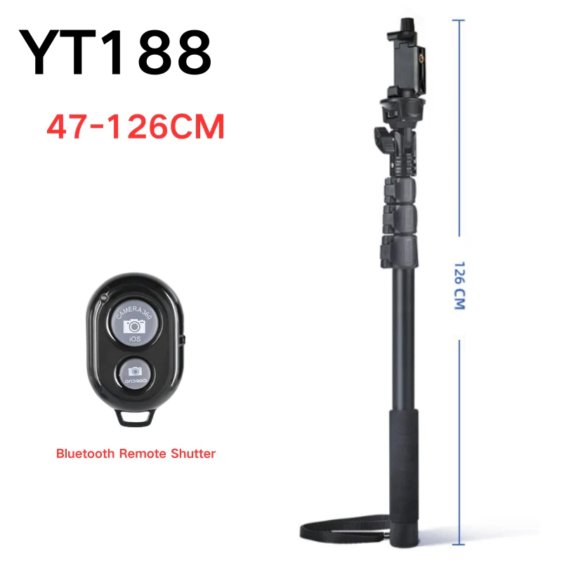 [YT088] Portable Selfie Stick Tripod With Bluetooth Remote Extendable Travel Lightweight Tripod Stand for Selfie, Live Streaming, Video Conference, Compatible With All Phones - Image 2