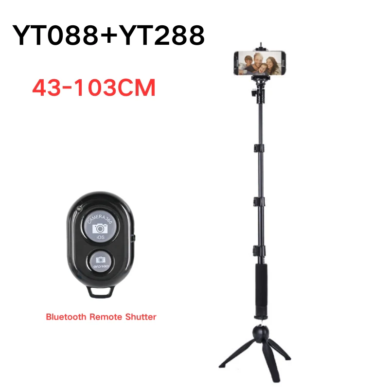 [YT088] Portable Selfie Stick Tripod With Bluetooth Remote Extendable Travel Lightweight Tripod Stand for Selfie, Live Streaming, Video Conference, Compatible With All Phones - Image 4