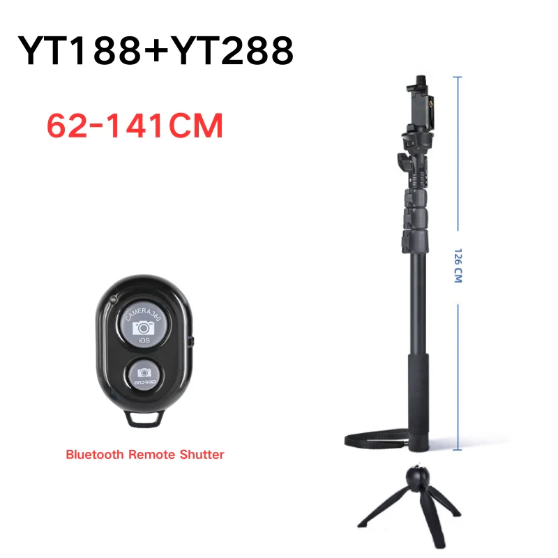 [YT088] Portable Selfie Stick Tripod With Bluetooth Remote Extendable Travel Lightweight Tripod Stand for Selfie, Live Streaming, Video Conference, Compatible With All Phones - Image 5