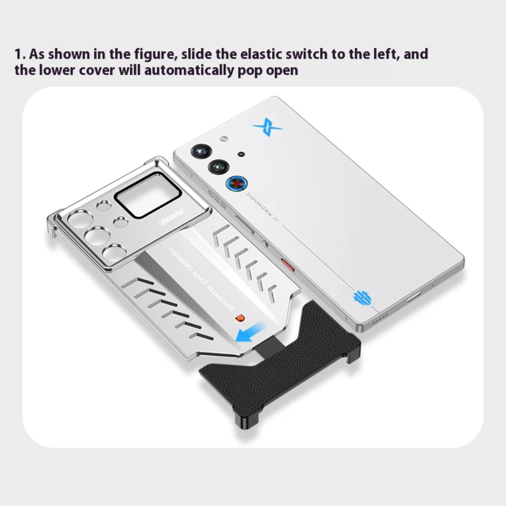 ZTE nubia Red Magic 10 Pro / 10 Pro Plus - Metal Heat Dissipation Clip-On Frameless Shockproof Phone Case - Image 15