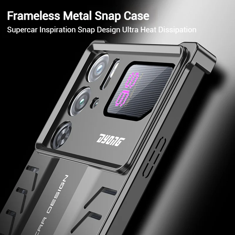 ZTE nubia Red Magic 10S Pro / 10S Pro Plus - Metal Heat Dissipation Clip-On Frameless Shockproof Phone Case - Image 4