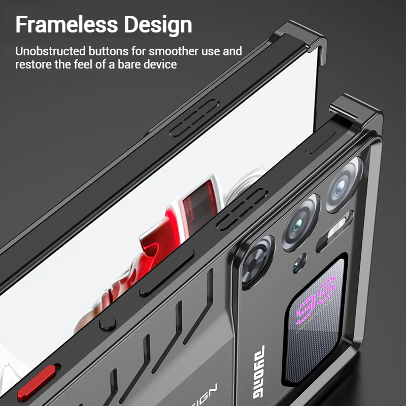 ZTE nubia Red Magic 10S Pro / 10S Pro Plus - Metal Heat Dissipation Clip-On Frameless Shockproof Phone Case - Image 6